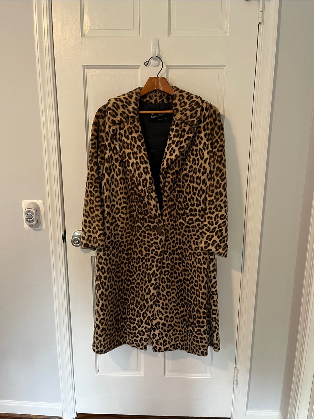 Leopard Print Faux Fur Coat - Brown & Black